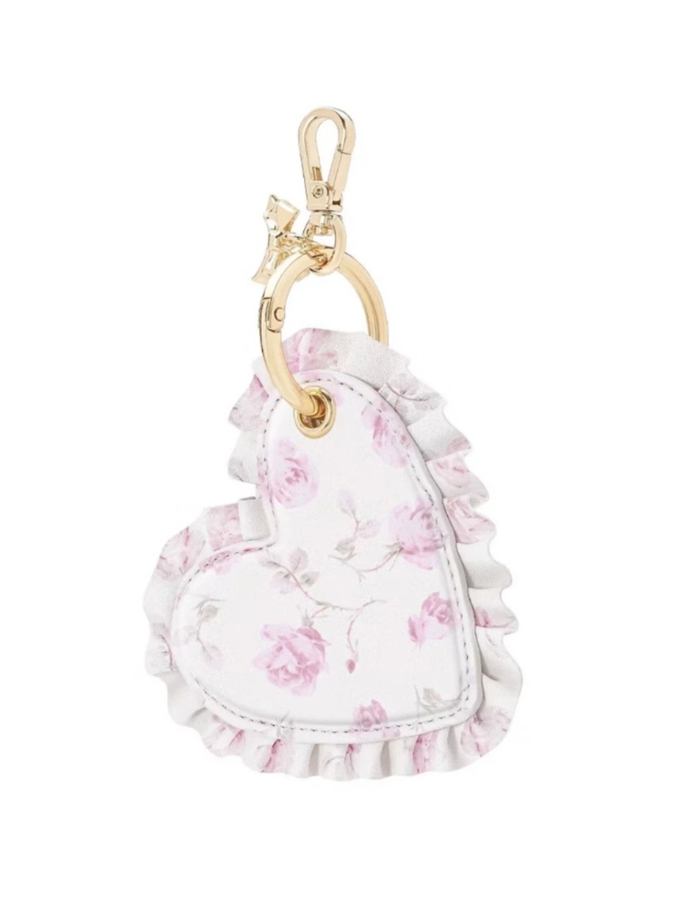 LoveShackFancy – Case-Mate Ribbon Rosa Flora Ruffled Heart AirTag Charm - Picture 4 of 6